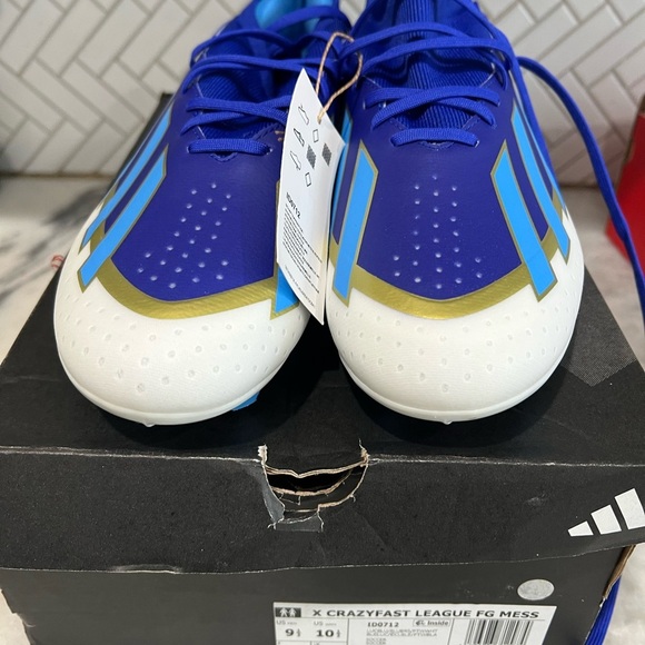 Adidas X CRAZYFAST Messi Elite FG Soccer Mens Size 9.5 Lucid Blue Gold ID0710 main image 9